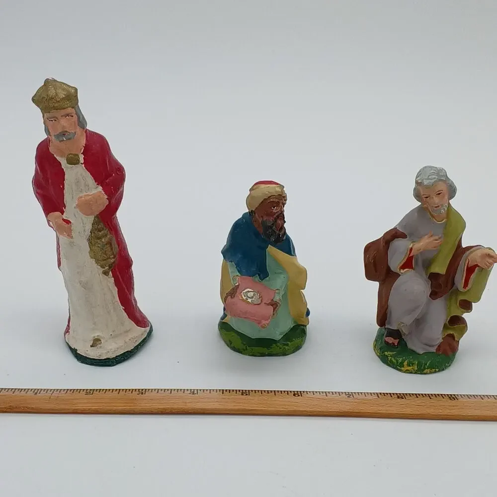 Vintage Nativity Lot of 22: Hand painted, Ceramic, Chalkware, Italy, Japan